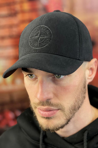 Мужская бейсболка «Stone Island» цвет черный