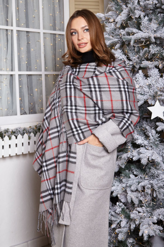 Палантин кашемировый «Burberry» ⇒ цвет светло-серый 01